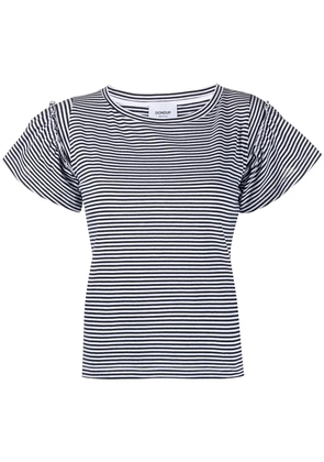 DONDUP striped ruffled T-shirt - Black