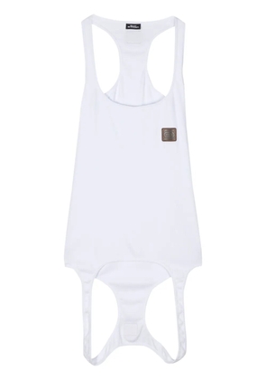 Olly Shinder logo-patch double-end cotton tank top - White