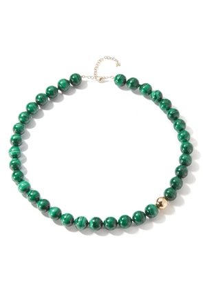 Mateo 14kt yellow gold malachite choker necklace - Green