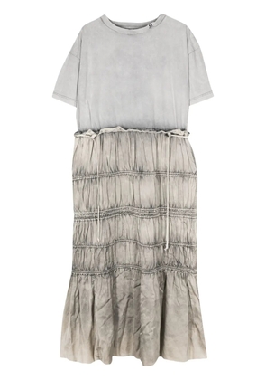 Maison MIHARA YASUHIRO ruched cotton midi dress - Grey
