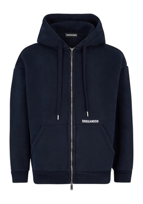 DSQUARED2 logo zipped hooded jacket - Blue