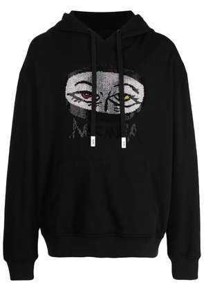 Haculla Eyes On You studded cotton hoodie - Black