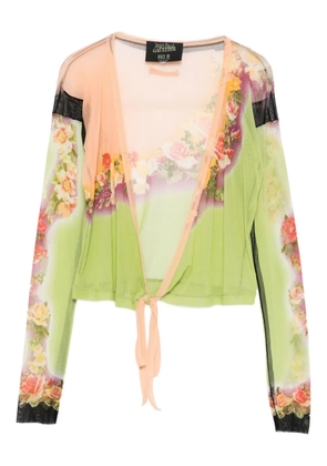 Jean Paul Gaultier Pre-Owned 2000s floral-detail mesh top - Green
