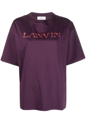 Lanvin logo-appliqué cotton T-shirt - Purple