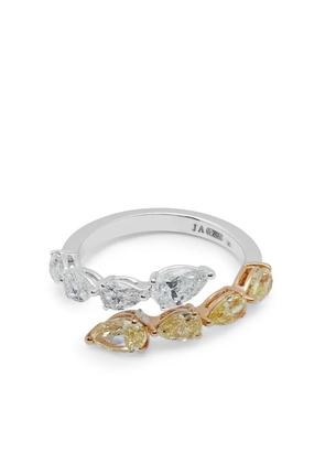 Jewels Aficionado 18kt white gold Bypass diamond ring - Silver