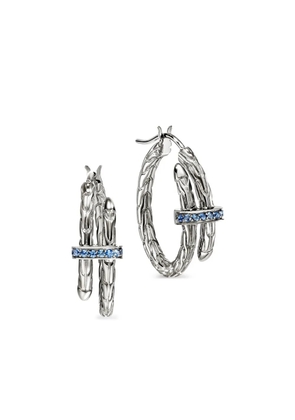 John Hardy sterling silver Spear sapphire hoop earrings