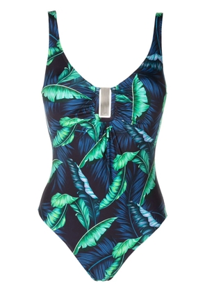 Lygia & Nanny Mirassol leaf-print swimsuit - Blue
