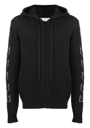 Off-White Diag Outline knitted zip-up hoodie - Black