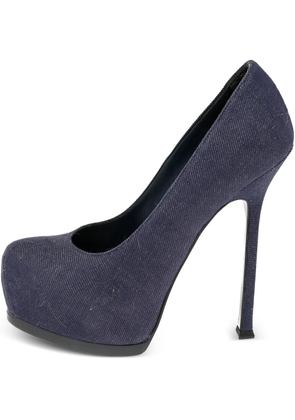 Saint Laurent Pre-Owned 140mm denim pumps - Blue