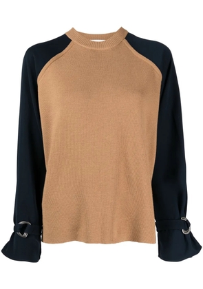 3.1 Phillip Lim two-tone merino wool jumper - Brown