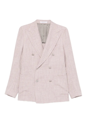 Tagliatore double-breasted herringbone blazer - Pink