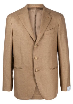 Caruso single-breasted wool-cashmere blazer - Brown