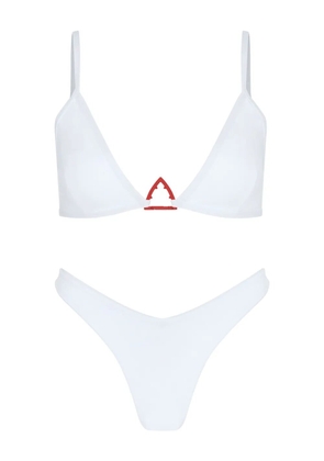 Let's Swim high-rise Brazilian-style bikini bottoms - White