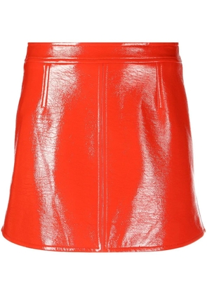 Courrèges logo-patch mini skirt - Red