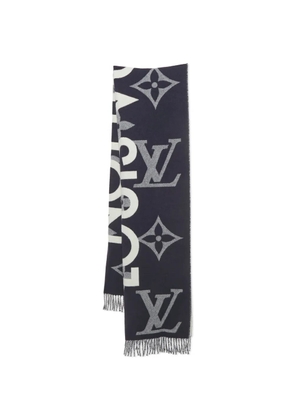 Louis Vuitton Pre-Owned monogram fringed stole - Blue