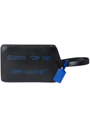 Off-White medium Zip Tie clutch - Black