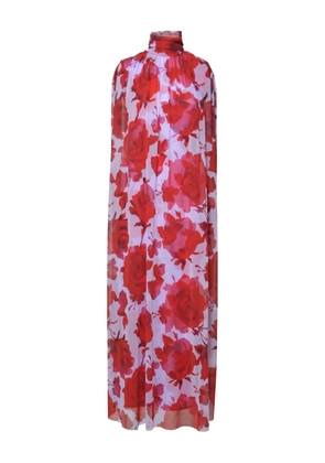 MSGM floral high-neck dress - Purple