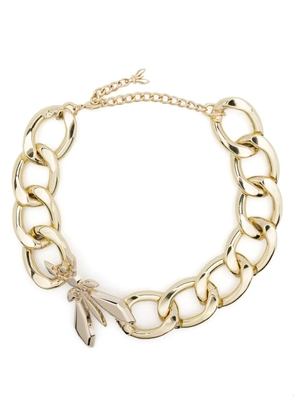 Patrizia Pepe Fly-appliqué chain necklace - Gold