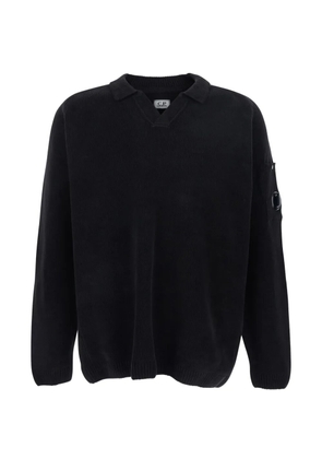 C.P. Company Lens-detail patch sweater - Black