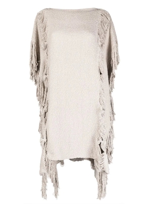 VOZ fringed poncho-style jumper - Grey