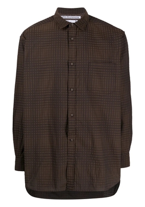 White Mountaineering checked- jacquard long-sleeve shirt - Brown