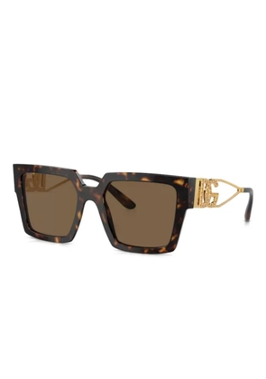Dolce & Gabbana Eyewear crystal-embellished square-frame sunglasses - Brown