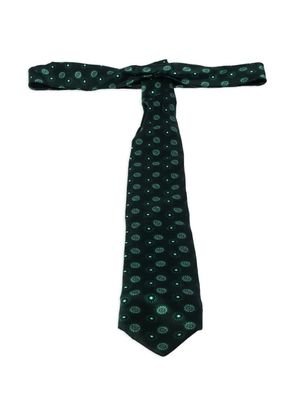 Brioni Vintage floral-print silk tie - Green