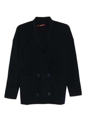 Max Mara double-breasted ribbed cardigan - 008 BLACK