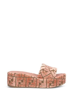 FENDI 60mm Sunshine FF-jacquard platform sandals - Pink