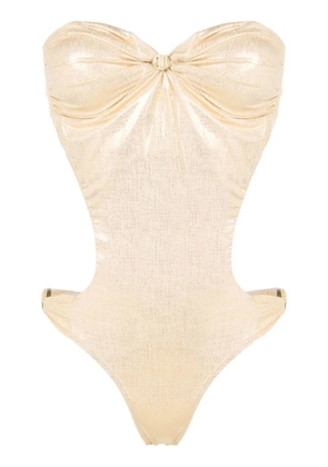 Amir Slama cut-out detail swimsuit - Gold