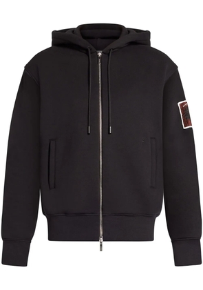 Ferragamo logo-patch zipped hoodie - Black