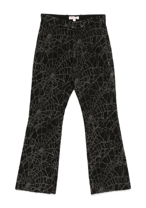MASU flocky-web flared trousers - Black