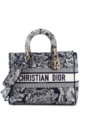 Christian Dior Pre-Owned Lady D-Lite Bag Embroidered Canvas Large tote bag - Blue