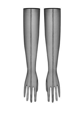 Maison Close L'Amoureuse tulle Opera gloves - Black