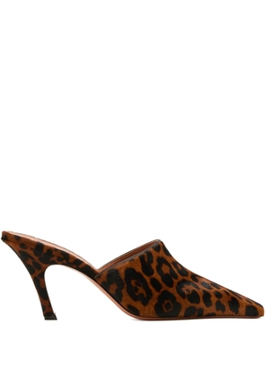 Amina Muaddi Jamie leopard-print heeled mules - Brown