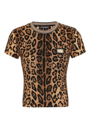 Dolce & Gabbana leopard-print crew-neck T-shirt - Brown