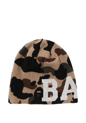 A BATHING APE® camouflage-pattern cotton beanie hat - Neutrals