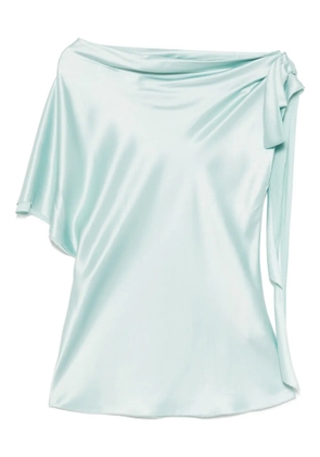 SHIATZY CHEN pearl-accent bow top - Blue