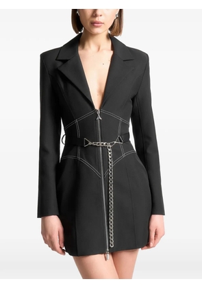 Manière De Voir contrast-stitch chain-detail blazer dress - Black