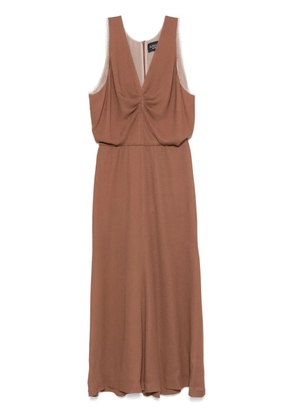 A.M.G. V-neck midi dress - Brown