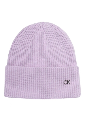 Calvin Klein Re-lo ribbed-knit beanie - Purple