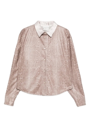 Forte Forte snakeskin-print long-sleeve shirt - Brown