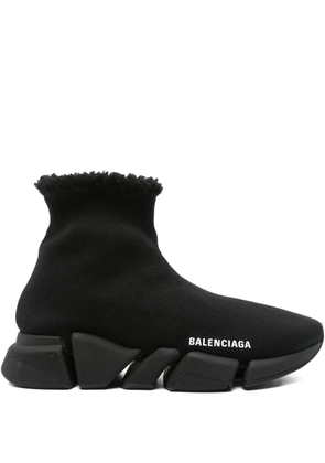 Balenciaga Pre-Owned Speed 2.0 shearling-trim sneakers - Black