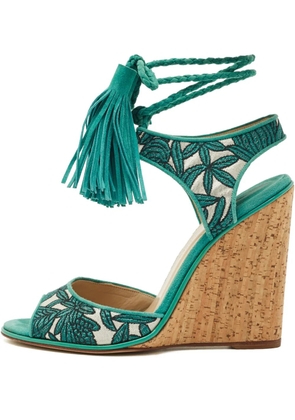 Paul Andrew floral tassel sandals - Green