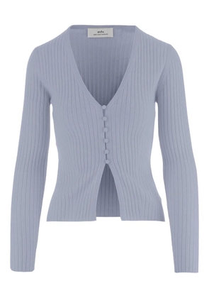 arch4 ribbed V-neck cardigan - Blue