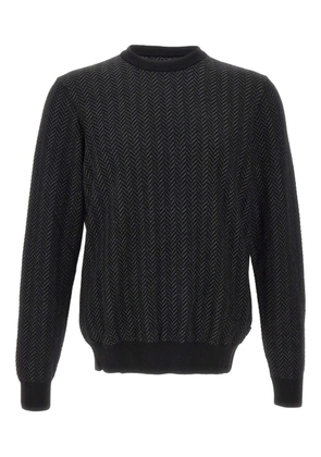 BOSS herringbone crew-neck sweater - Black
