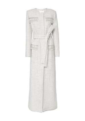 Carolina Herrera rhinestone tweed coat - White