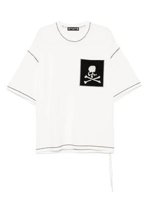 Mastermind Japan cross-stitch T-shirt - White