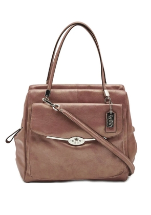 Coach metallic-leather satchel bag - Beige