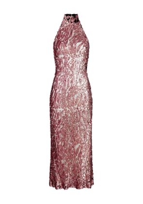 LAPOINTE sequined halterneck midi dress - Pink